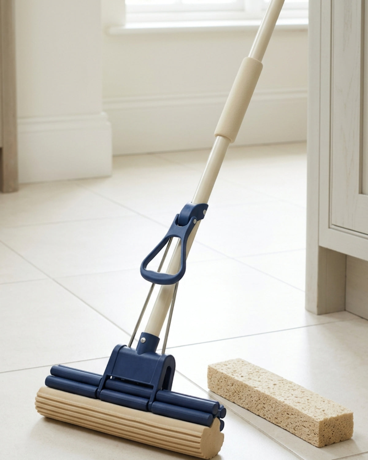 Villd Double-Roller Cellulose Sponge Mop 30 cm with Refill - Lifestyle view
