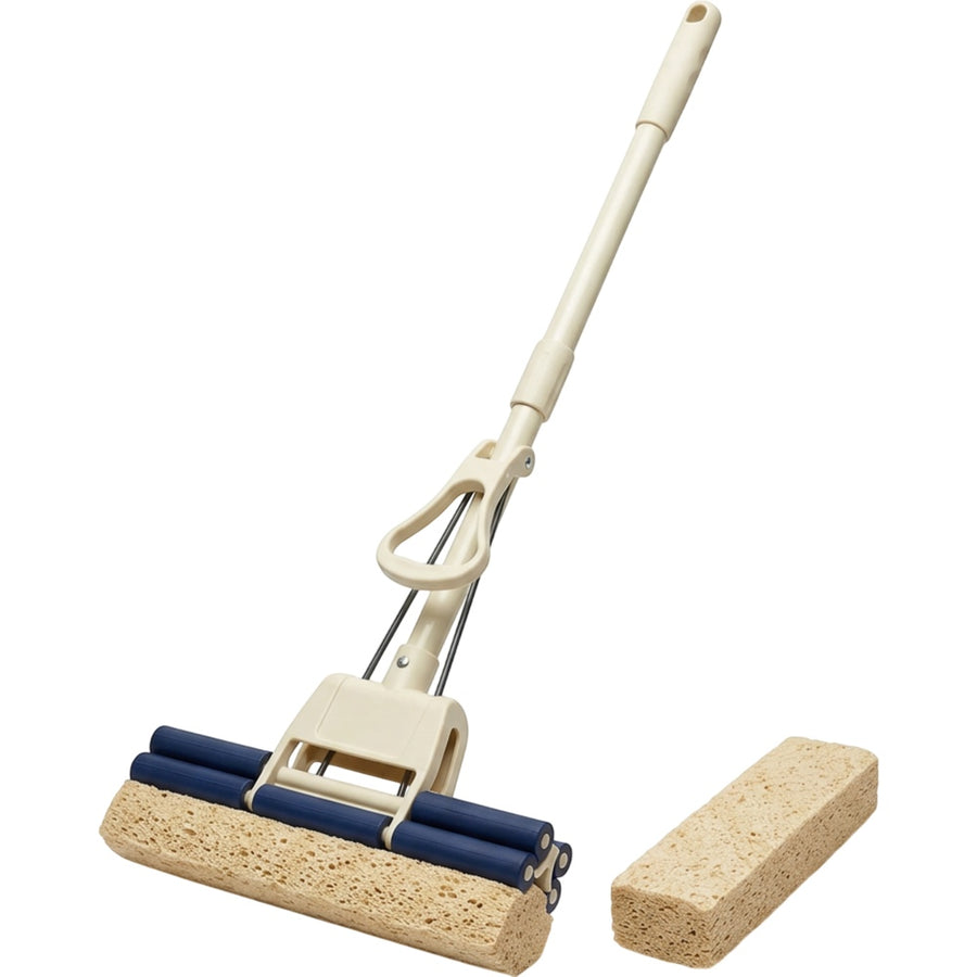 Villd Double-Roller Cellulose Sponge Mop 30 cm with Refill