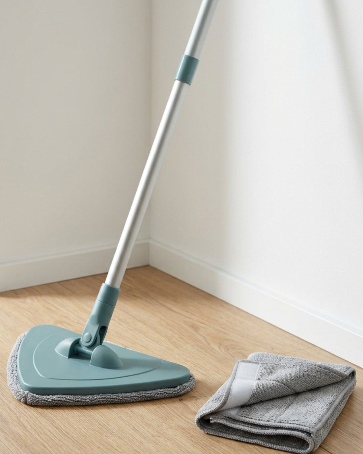 Villd Triangular Pivot Microfiber Mop 32 cm with 2 Pads Teal - Lifestyle view