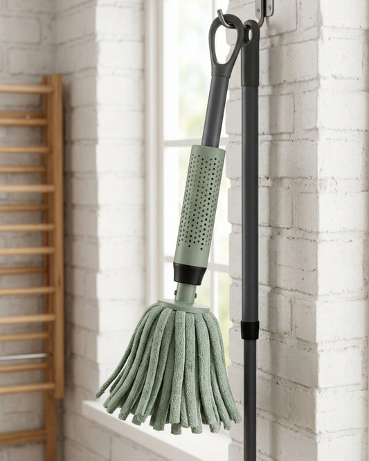 Villd Twist-Sleeve Microfiber Tube Mop Charcoal Sage - Lifestyle view